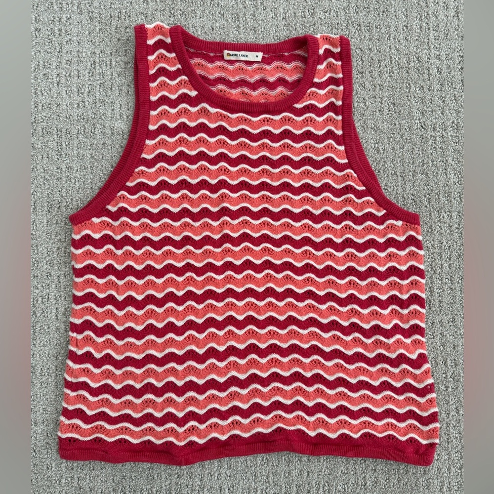 Marine Layer Tuckernuck Coral Wave crochet top